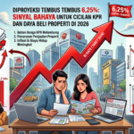 Infografis dampak kenaikan BI Rate 6,25 persen terhadap cicilan KPR dan daya beli properti tahun 2026.