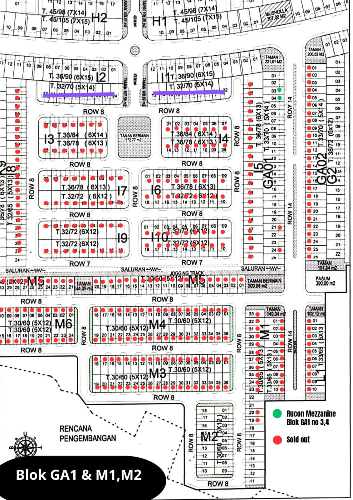 Siteplan Patra Raya Cerme Blok GA1 M1 M2